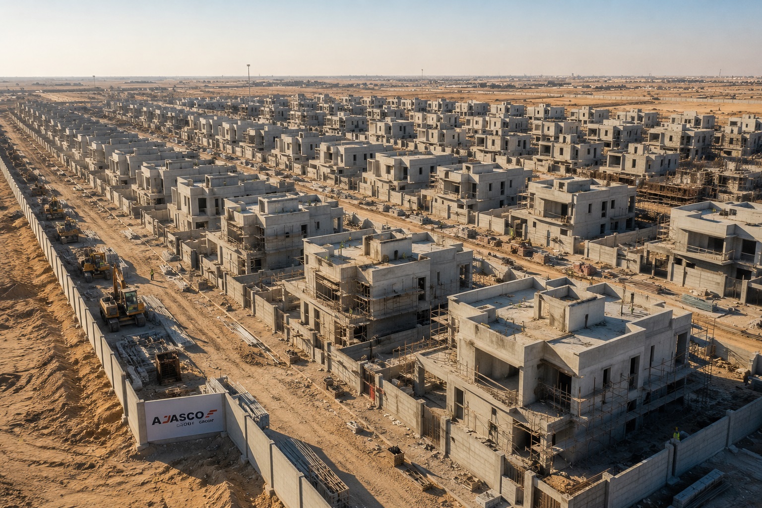 Industrial civil construction project environment in Jubail, Saudi Arabia