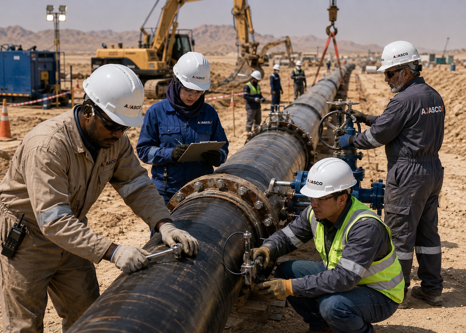 Pipeline construction and maintenance in Saudi Arabia