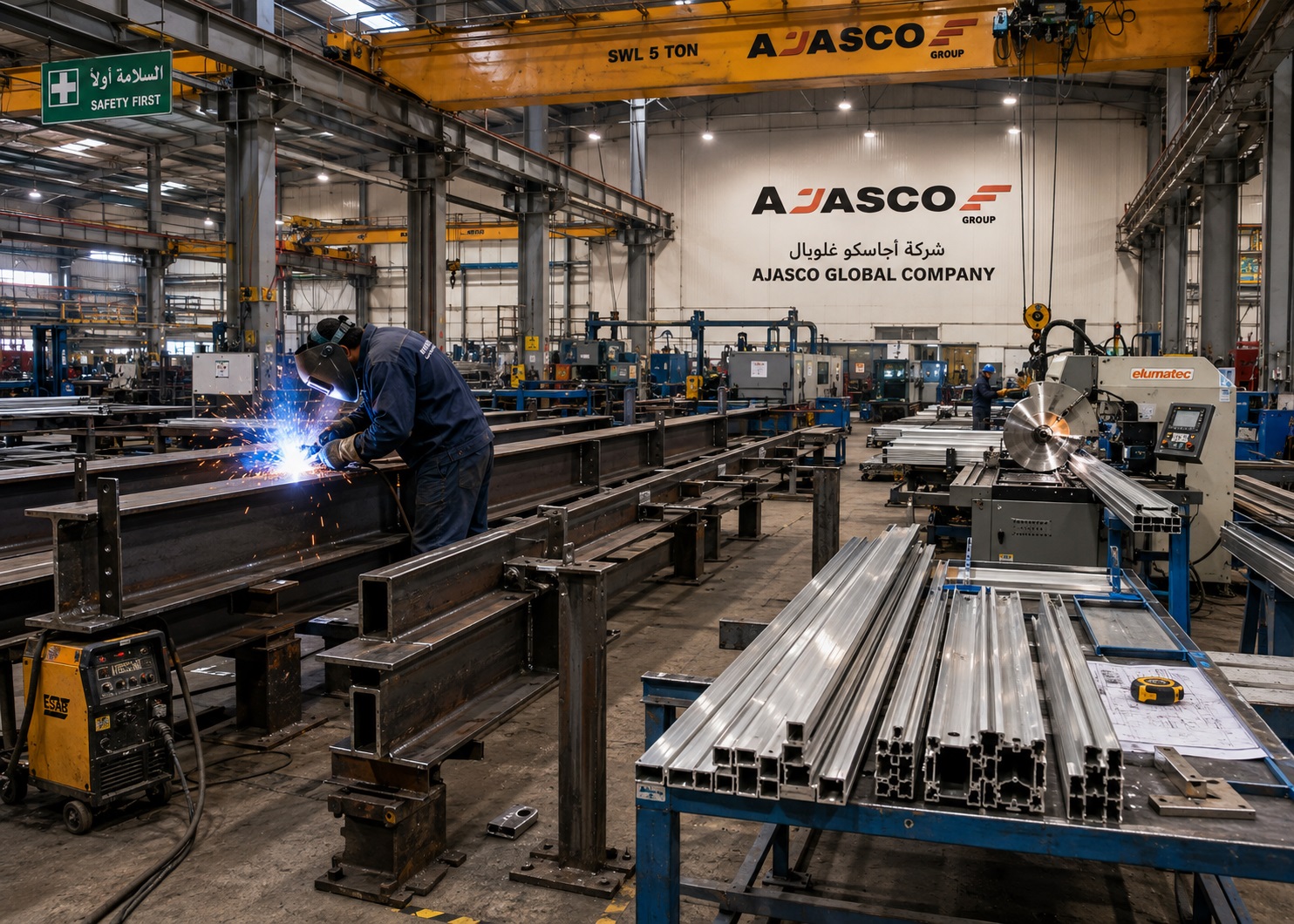 Steel and aluminum fabrication workshop in Saudi Arabia