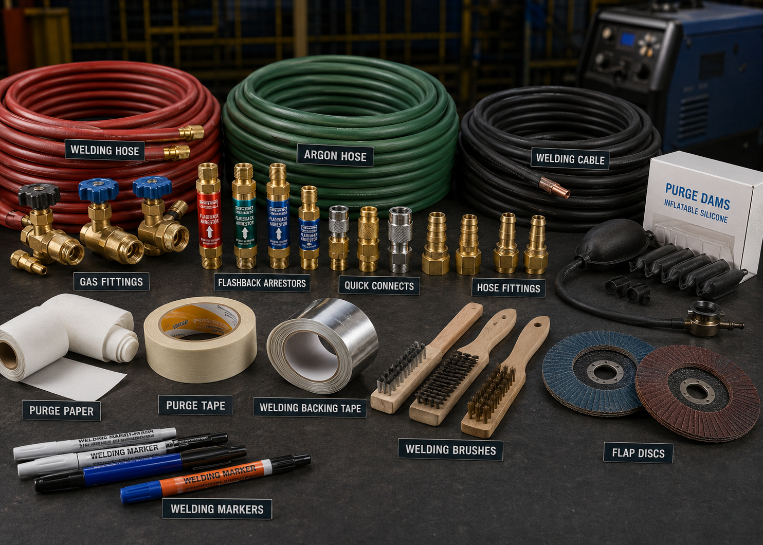 Welding accessories hoses fittings and industrial consumables in Saudi Arabia